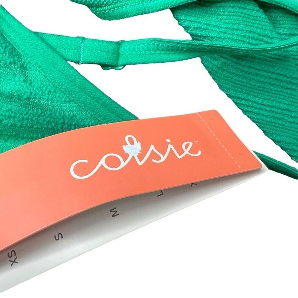 NEW Colsie Plush Ribbed Bra Set in Jade Small - Picture 3 of 7